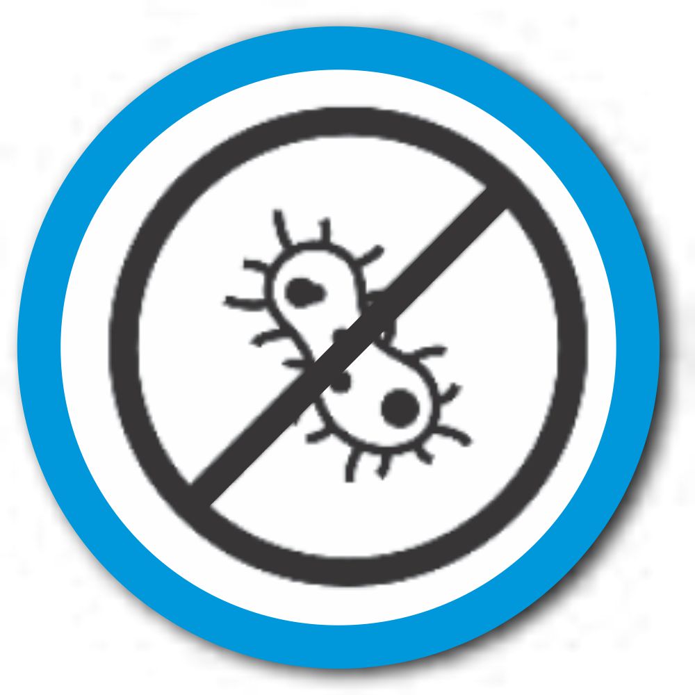 Doesn't promote bacteria growth icon
